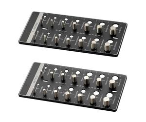 Wiltec Set di controllo filettatura dadi e bulloni, misuratore filettature con sistema metrico e imperiale, 28 dimensioni, controllo dimensioni bulloni