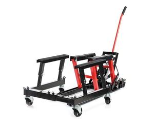 Wiltec Set Ponte sollevatore per ATV, moto, quad e tosaerba + cavalletto di montaggio con ruote 680 kg, sollevamento di ATV e quad, officina