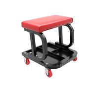 Wiltec Sgabello per officina con ruote; sgabello di montaggio, carrello meccanico con ripiano porta-attrezzi