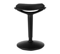 Wiltec Sgabello sit stand nero, sgabello girevole regolabile in altezza fino a 70 cm, max 100 kg, sgabello ergonomico per casa, ufficio, officina