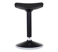 Wiltec Sgabello sit stand nero, sgabello girevole regolabile in altezza fino a 82 cm, max 135 kg, sgabello ergonomico per casa, ufficio, officina