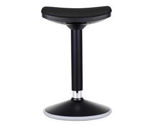 Wiltec Sgabello sit stand nero, sgabello girevole regolabile in altezza fino a 82 cm, max 135 kg, sgabello ergonomico per casa, ufficio, officina