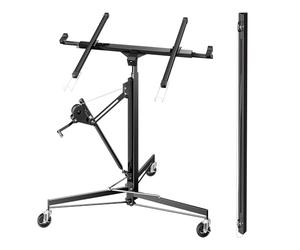 Wiltec Sollevatore pannelli cartongesso con prolunga, max 68kg, Carrello Alzapannelli Alzalastre