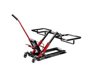 Wiltec Sollevatore per trattorino 3in1, alza moto e quad, max 530 mm, Martinetto idraulico a carrello