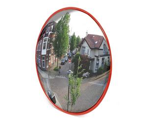 Wiltec Specchio di sicurezza convesso da 45 cm, rotondo, per vialetti, magazzini e parcheggi, uso esterno e interno, sicurezza stradale e negozio