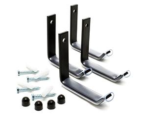 Wiltec Supporto per Pneumatici a Parete, 4 Ganci per gomme Auto Max 25 kg, Portagomme