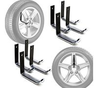 Wiltec Supporto per Pneumatici a Parete, 8 Ganci per gomme Auto Max 25 kg, Portagomme
