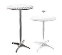 Wiltec Tavolo alto da bar rotondo alluminio altezza regolabile 70/110 cm Ø 60 cm