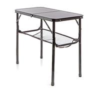 Wiltec Tavolo da campeggio portatile in alluminio 80x40cm regolabile in altezza 70/56/44/33cm nero