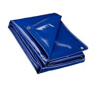 Wiltec Telone occhiellato blu 5 x 8 m resistente alle intemperie e a raggi UV, impermeabile, robusto telo di protezione in poliestere 650 g/m² con rivestimento in PVC
