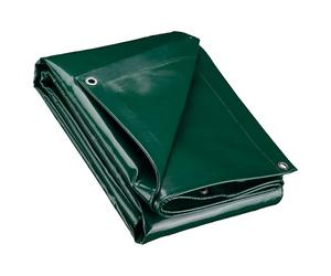 Wiltec Telone occhiellato verde 3 x 4 m resistente alle intemperie e a raggi UV, impermeabile, robusto telo di protezione in poliestere 650 g/m² con rivestimento in PVC