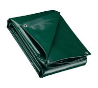 Wiltec Telone occhiellato verde 4 x 7 m resistente alle intemperie e a raggi UV, impermeabile, robusto telo di protezione in poliestere 650 g/m² con rivestimento in PVC
