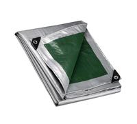 Wiltec Telone occhiellato verde 7 x 6 m resistente alle intemperie e a raggi UV, impermeabile, robusto telo di protezione in polietilene 120 g/m² con rivestimento in PVC