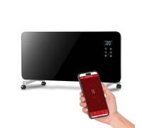 Wiltec Termoconvettore elettrico in vetro 2000W controllo Wi-Fi e telecomando