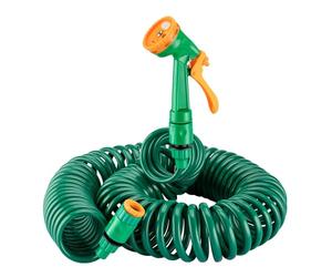 Wiltec Tubo a spirale da giardino e terrazzo 15 m per irrigazione piante e fiori