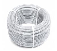 Wiltec Tubo in PVC intrecciato con diametro interno di 9 mm, spessore della parete 3 mm e lunghezza 25 m, tubo per uso alimentare fino a max. 22 bar