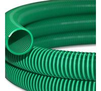 Wiltec Tubo spiralato per aspirazione, verde, da 5 m ø 25mm (1"), per pompe - Made in Europe