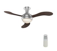 Wiltec Ventilatore da soffitto Ø 130 cm con 3 pale, lampadario ventilatore con 3 velocità, telecomando, timer, modalità estiva e invernale, 55 W