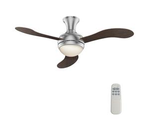 Wiltec Ventilatore da soffitto Ø 130 cm con 3 pale, lampadario ventilatore con 3 velocità, telecomando, timer, modalità estiva e invernale, 55 W