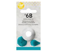 Wilton Beccucci in Acciaio Inox #6B Stella Aperta Cardata, Beccucci Sac a Poche, Piping Tip Riutilizzabile per Decorare Torte, Cupcake, Biscotti, Pasticcini