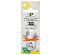 Wilton Beccucci in Acciaio Inox Set #47, #233, Beccucci Sac a Poche, Piping Tip Riutilizzabile per Decorare Torte, Cupcake, Biscotti, Pasticcini - Set/2