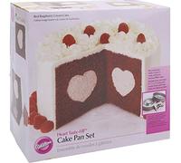 Wilton, 0260299, Set 2 teglie/riempitorta per torte con inserto a cuore ø 21x h 7 cm, Metallo, Grigio
