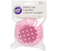 Wilton 75 Pirottini Muffin Rosa con Pois Bianchi