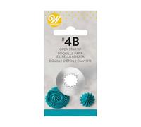 Wilton Beccucci in Acciaio Inox #4B Stella Aperta Cardato, Beccucci Sac a Poche, Piping Tip Riutilizzabile per Decorare Torte, Cupcake, Biscotti, Pasticcini