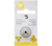 Wilton Beccucci in Acciaio Inox #5 Rotondo Cardato, Beccucci Sac a Poche, Piping Tip Riutilizzabile per Decorare Torte, Cupcake, Biscotti, Pasticcini