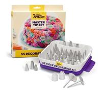 Wilton Beccucci in Acciaio Inox Master Set/55, Beccucci Sac a Poche, Piping Tip Riutilizzabile per Decorare Torte, Cupcake, Biscotti, Pasticcini - Set/55