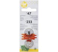 Wilton Beccucci in Acciaio Inox Set #47, #233, Beccucci Sac a Poche, Piping Tip Riutilizzabile per Decorare Torte, Cupcake, Biscotti, Pasticcini - Set/2