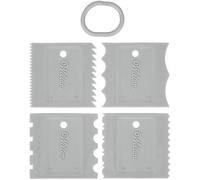 Wilton Cake Scraper Set 4 Pezzi: Pettini per Glassa in Plastica, Raschietti per Torte per Creare Texture e Decorazioni Bordi, Cake Design - 13 x 13 cm - Set/4