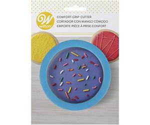 Wilton Comfort Grip Cutter Round, Formine Biscotti Rotondi, Formine per Biscotti, Stampini di Metallo con Bordo Alto per Biscotti, Sandwich, Torte, Formaggio, Fondente, Marzapane - 8,5x8,5x3,3 cm