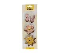 Wilton Cookie Cutter Butterfly Flower Sun: Stampini per Biscotti e Fondente in Acciaio Inox, Ideale per Feste a Tema Danza e Compleanno - Set/3