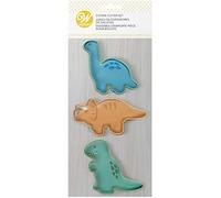 Wilton Cookie Cutter Dinosaur Set 3 Pezzi: Tagliabiscotti Dinosauri in Plastica, Triceratopo, Brontosauro e T-Rex, per Biscotti e Fondant, DIY - Set/3