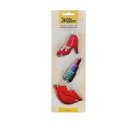 Wilton Cookie Cutter High Heel Lipstick Lips: Stampini per Biscotti e Fondente in Acciaio Inox, Ideale per Feste a Tema Danza e Compleanno - Set/3