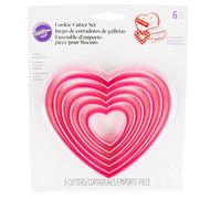 Wilton Cookie Cutter Nesting Heart, 6 Pezzi: Formine Biscotti Cuore, Stampini di Forma a Cuore per Ritagliare Marzapane, Fondente, Pasta per Biscotti, Pasta di Pane e Altro Ancora, DIY - Set/6