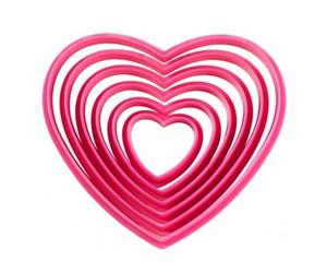Wilton Cookie Cutter Nesting Heart, 6 Pezzi: Formine Biscotti Cuore, Stampini di Forma a Cuore per Ritagliare Marzapane, Fondente, Pasta per Biscotti, Pasta di Pane e Altro Ancora, DIY - Set/6