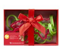 Wilton Cookie Cutter Tagliabiscotti, Christmas, Set da 10 | Tagliabiscotti in Plastica per Omini di Pan di Zenzero, Alberi, Pupazzi di Neve e Altro