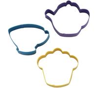 Wilton Cookie Cutter Tea Party, 3 Pezzi: Formine Biscotti Tea Party, Stampini di Metallo: Tazzina per Il Tè, la Teiera e un Cupcake, DIY - Set/3