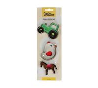 Wilton Cookie Cutter Tractor Chick Horse: Stampini per Biscotti e Fondente in Acciaio Inox, Ideale per Feste a Tema Danza e Compleanno - Set/3