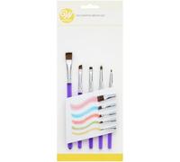 Wilton Decorating Brush Set/5, pennelli per Decorazione Torte, Cupcake e Biscotti, Strumenti per Cottura di Alimenti, Glassa Torta - Set/5
