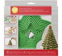 Wilton Gingerbread Cookie Tree Cutter Set di formine per Biscotti, plastica, Verde