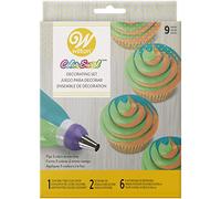 Wilton Kit 9 Pezzi per Decorazioni a Tre Colori Set, Acciaio Inossidabile, Bianco/Viola