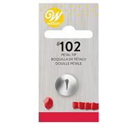 Wilton Beccucci in Acciaio Inox #102 Petalo Cardato, Beccucci Sac a Poche, Piping Tip Riutilizzabile per Decorare Torte, Cupcake, Biscotti, Pasticcini