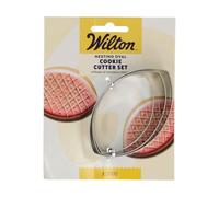 Wilton Nesting Cookie Cutter Oval: Stampini per Biscotti e Fondente in Acciaio Inox, Ideale per Feste a Tema Danza e Compleanno - 3 Pezzi