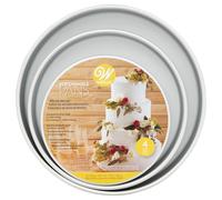Wilton Performance Pans - Teglia rotonda in alluminio per torta piccola e media, set da 4 pezzi