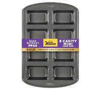 Wilton Piastra Mini PLUMCAKE 8 cavità Utensili da Cucina, Acciaio, Nero, 15.2 in x 9.5 in x 1.6