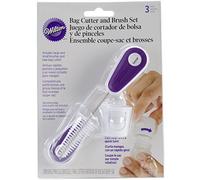 Wilton Set 3 Attrezzi Pulisci Cornetto/Taglia sac a Poche, Plastica, Bianco/Viola