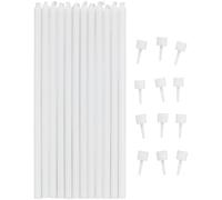 Wilton Set di 12 candele lunghe per torta con supporto, colore bianco, candele di compleanno per torte, decorazioni di compleanno per bambini e adulti, decorazioni per torte - 12 pezzi